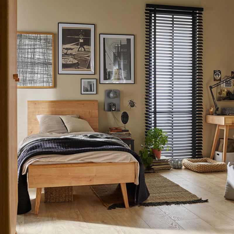 Nature Single Bed XL with Flat Headboard-