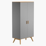 Nautis 2-Door Wardrobe Grey and Oak