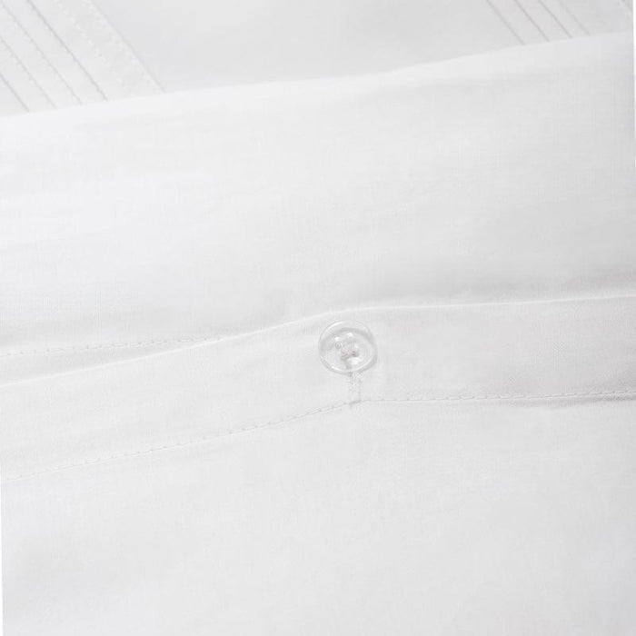 Nest 250 Thread Count Cotton Rich Duvet Cover Set - Pleat Tuck White-LINEN