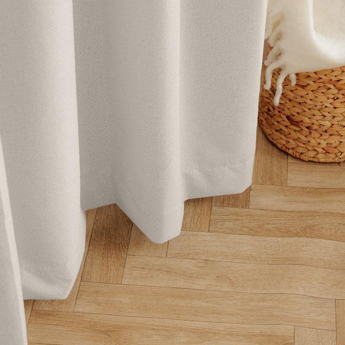 Nest Chevron Ultra Blockout Eyelet Unlined Curtain - Ivory-Curtains