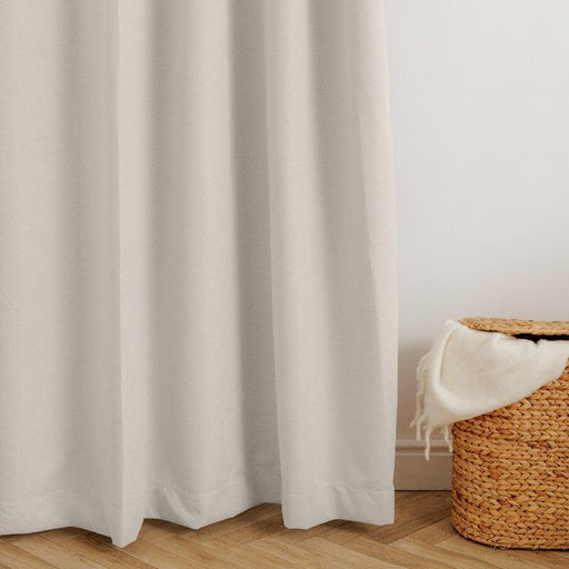 Nest Chevron Ultra Blockout Eyelet Unlined Curtain - Ivory-Curtains
