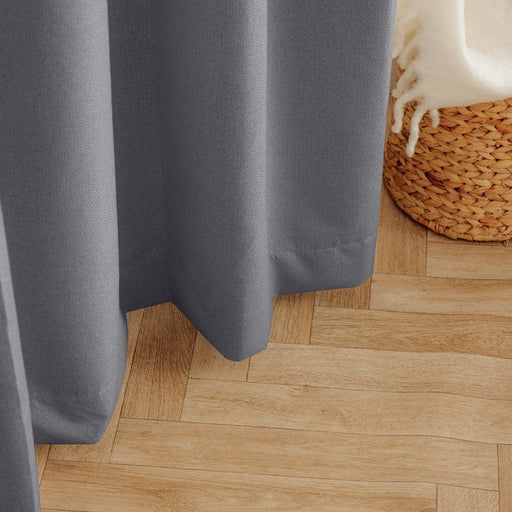 Nest Chevron Ultra Blockout Taped Unlined Curtain - Charcoal-Curtains