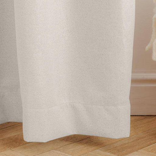 Nest Chevron Ultra Blockout Taped Unlined Curtain - Ivory-Curtains