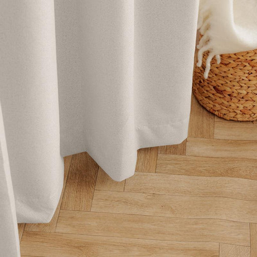 Nest Chevron Ultra Blockout Taped Unlined Curtain - Ivory-Curtains