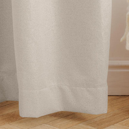 Nest Chevron Ultra Blockout Taped Unlined Curtain - Natural-Curtains