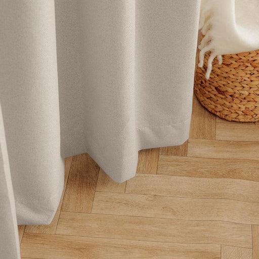 Nest Chevron Ultra Blockout Taped Unlined Curtain - Natural-Curtains