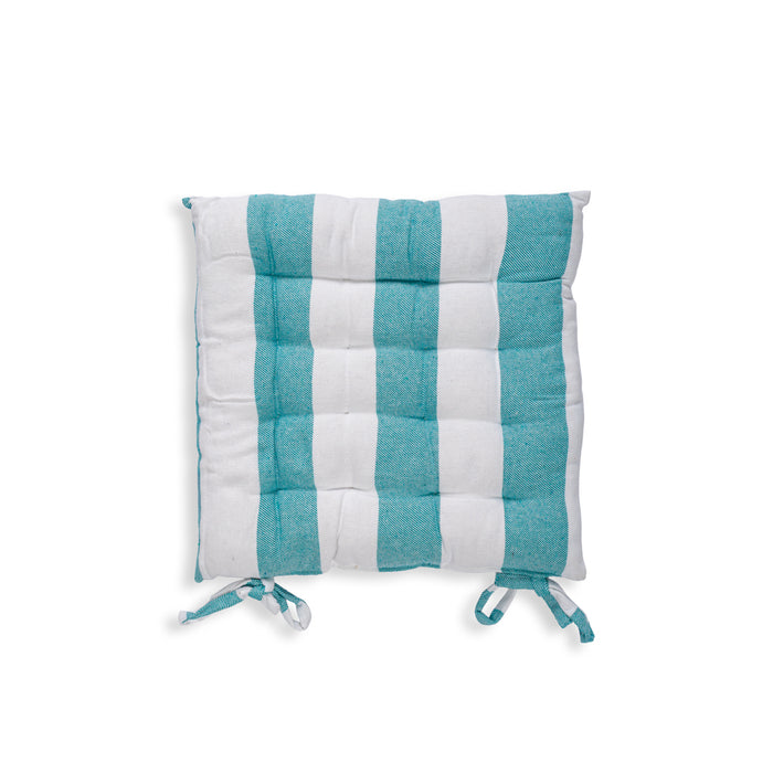 Nest Collection Seafoam Stripe Chair Pad-Chair Pads