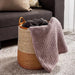 Nest Cotton Blend Knit Stitch Throw Mauve-Blankets & Throws