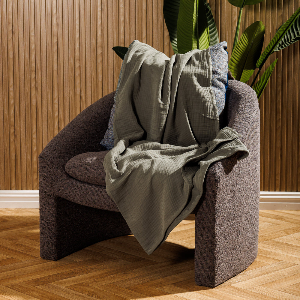 Nest Cotton Throw Hunter Green-Throws
