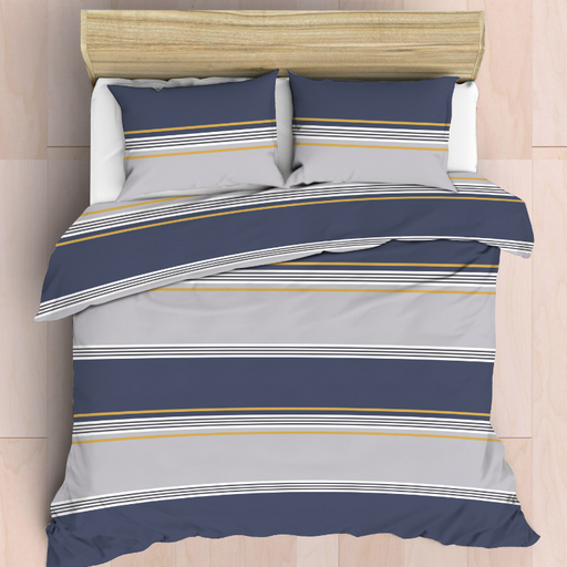 Easy Care Polycotton 144 Thread Count Duvet Cover Set - Avalon Navy