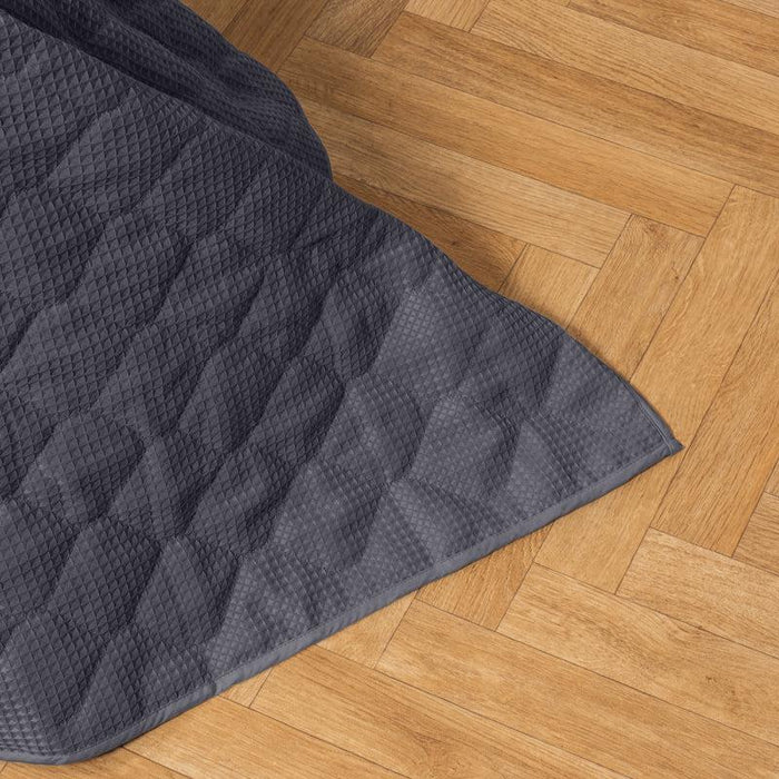 Nest Microfibre Reno 3D Soft Touch Quilted Bed Cover - Steel Grey-Quilt