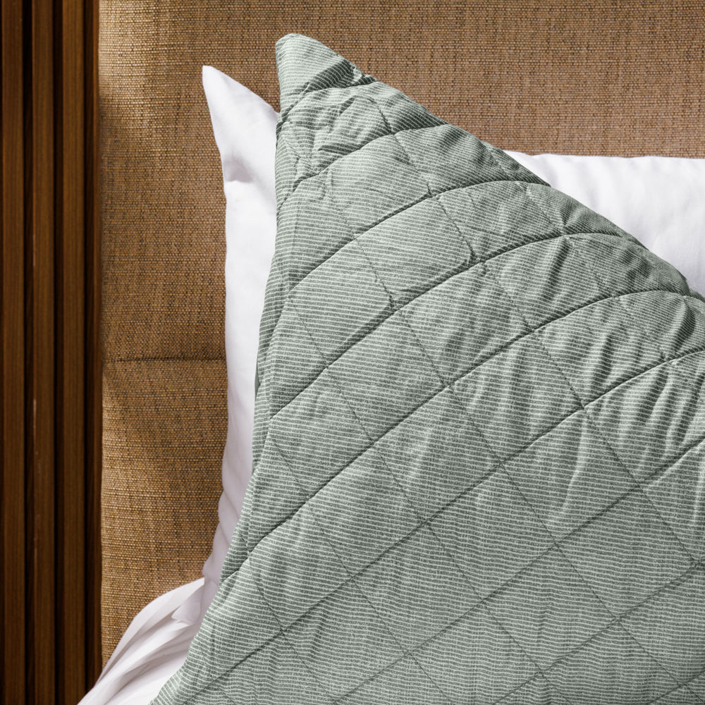 Nest Shoreline Microfibre Printed Quilt Set Moss-Quilts & Comforters