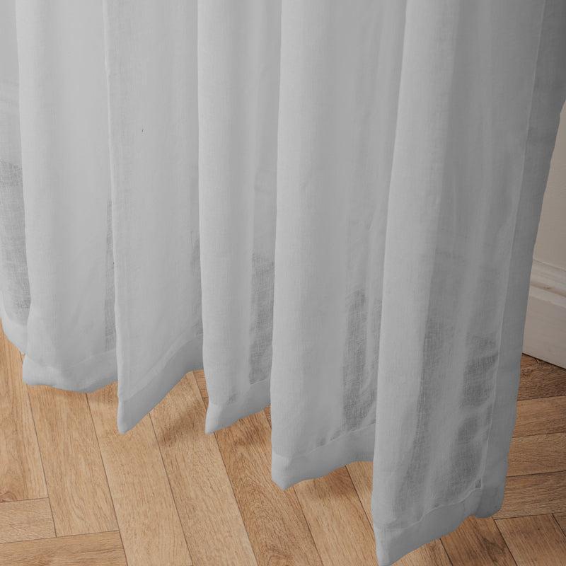 Nest Sicily Eyelet Unlined Curtain - Silver-CURTAINS