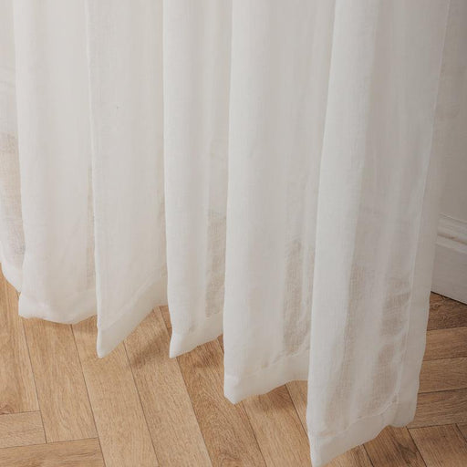 Nest Sicily Taped Unlined Curtain - White-CURTAINS