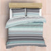 Nest Soft Touch Essentials Duvet Cover Set Aqua Whisper Stripe-Duvet Cover Set
