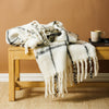 Nest Woollen Blend Blanket Throw Black and White