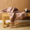 Nest Woollen Blend Blanket Throw Blush Pink