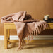 Nest Woollen Blend Blanket Throw Blush Pink-Blankets