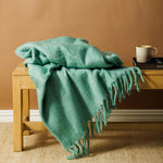 Nest Woollen Blend Blanket Throw Mint Green