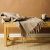 Nest Woollen Blend Blanket Throw Oatmeal