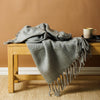 Nest Woollen Blend Blanket Throw Silver Grey