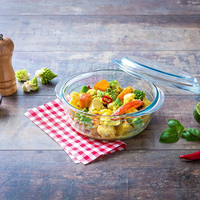 Ôcuisine® Glass Round Casserole with Lid-CASSEROLE DISH