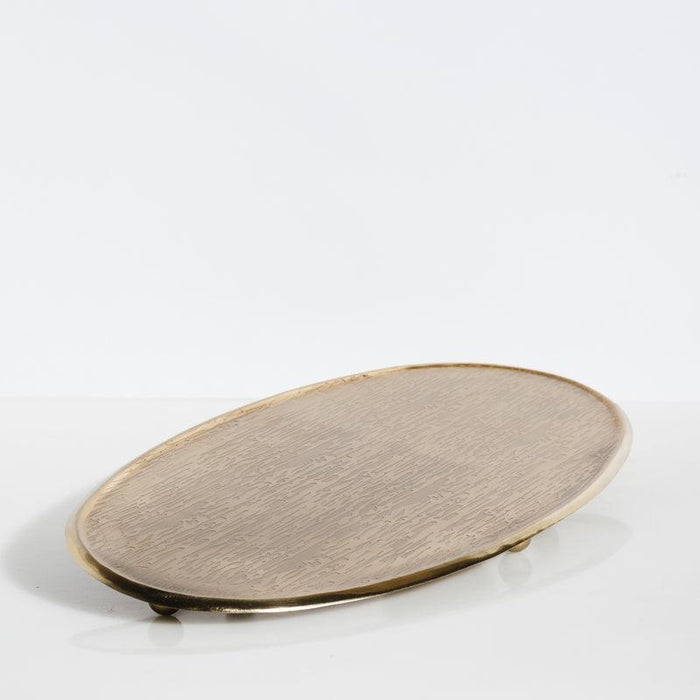 Oval Tray - Brushed Gold-Décor