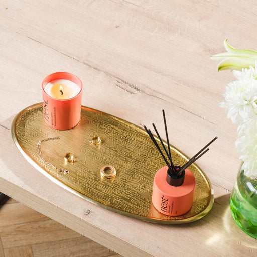 Oval Tray - Brushed Gold-Décor