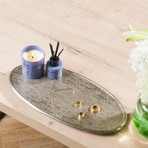 Oval Tray - Brushed Nickel-Décor