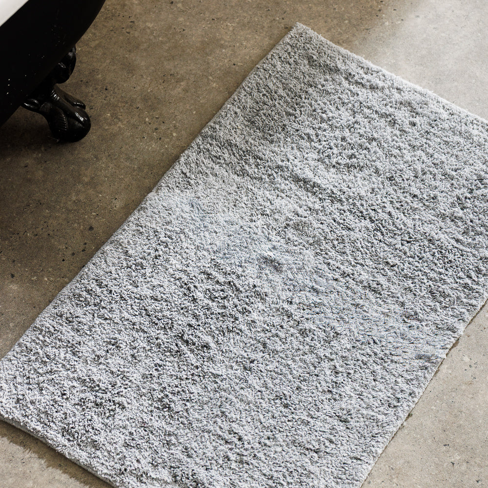 Plain Cotton Bathroom Mat Set Light Grey 2 Piece-Bath Mats