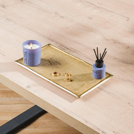 Rectangular Tray - Brushed Gold-Décor