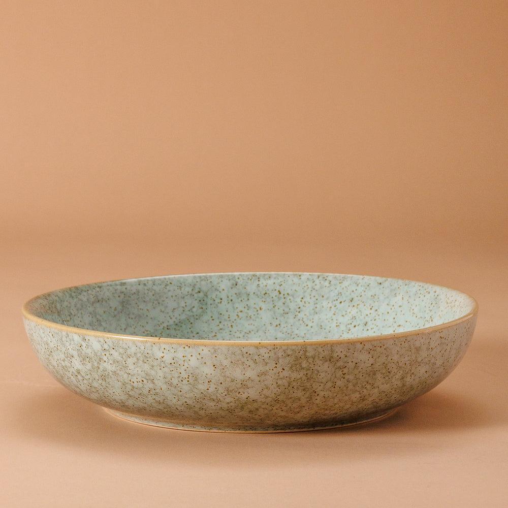 Rimmed Stoneware Bowl Blue Grey-Bowls