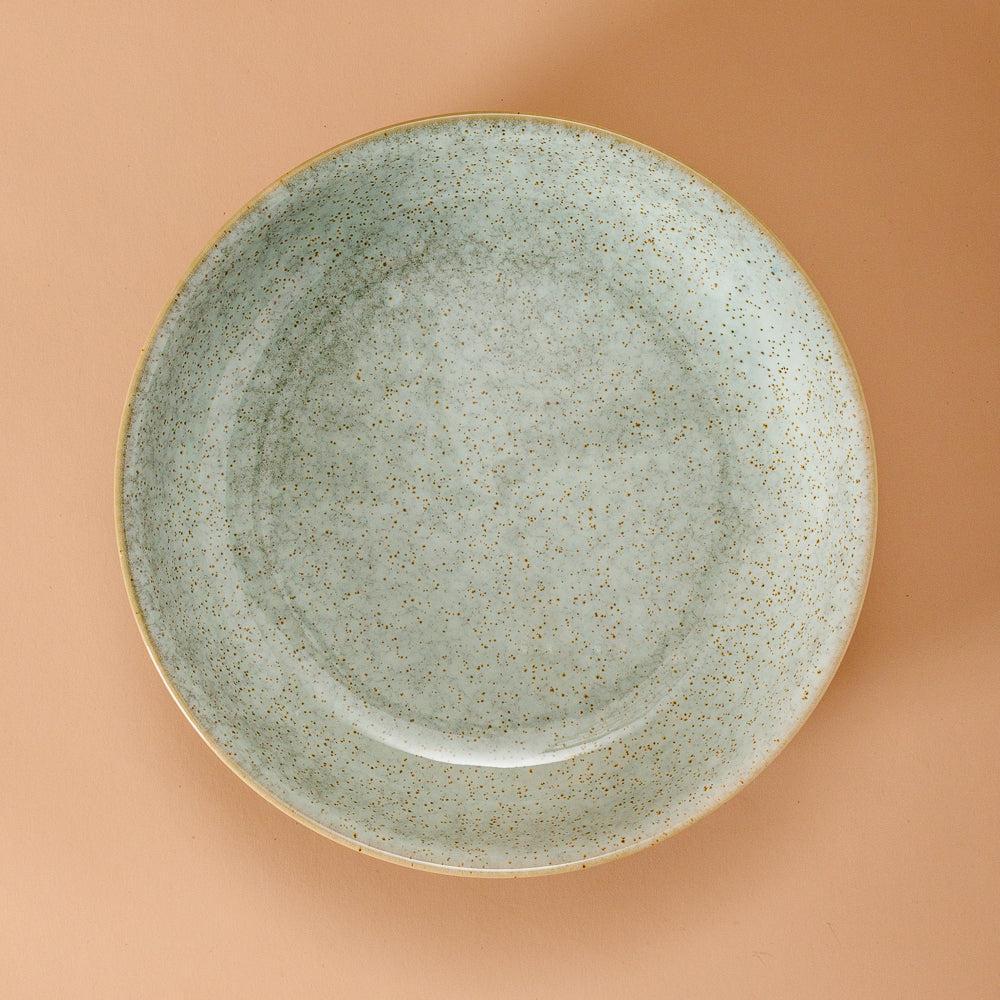 Rimmed Stoneware Bowl Blue Grey-Bowls