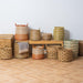 Seagrass Weave Round Basket - Black/Natural-Basket