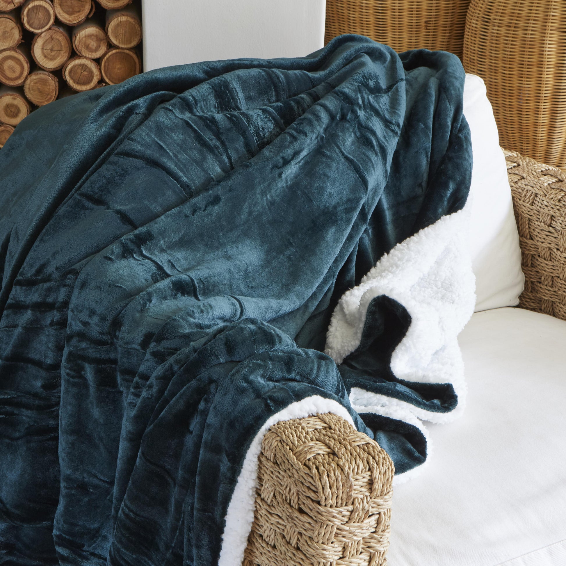 Sherpa Fleece Blanket (150 x 200cm) - Emerald