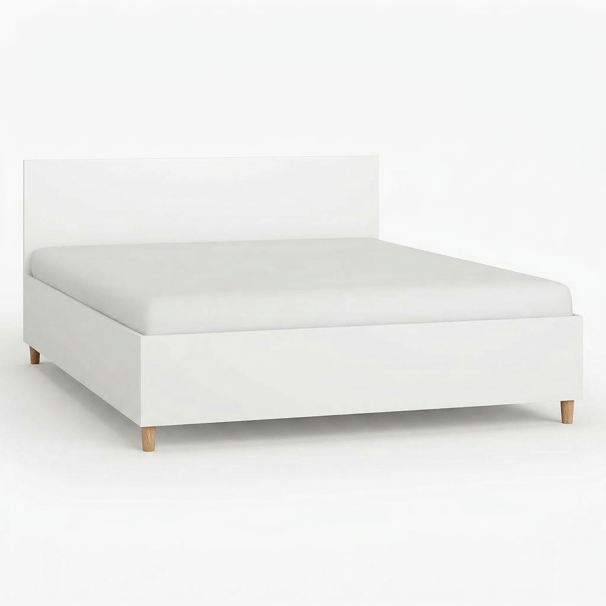 Simple Bed - King XL - White-Beds & Bed Frames