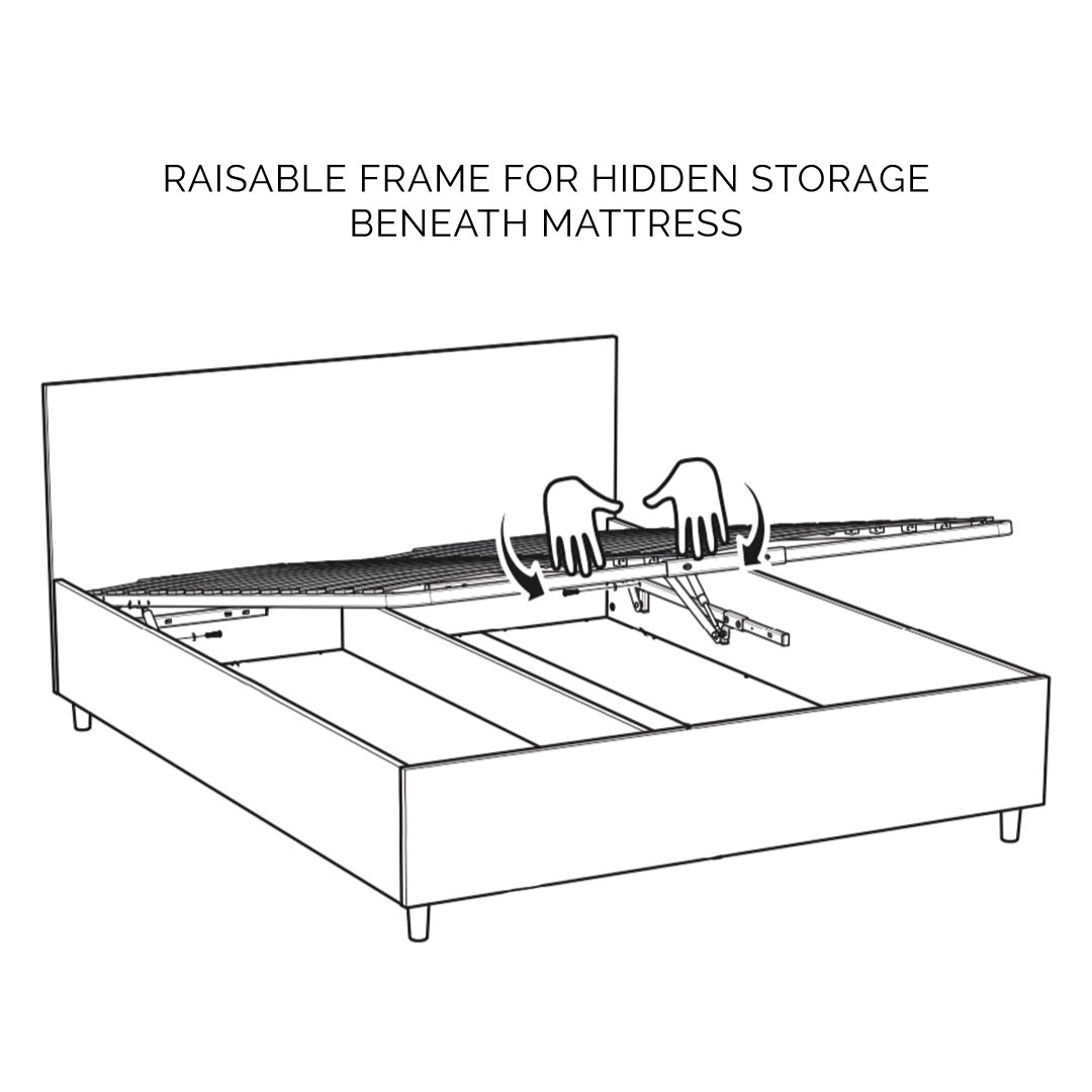 Simple Bed - Queen XL - White-Beds & Bed Frames