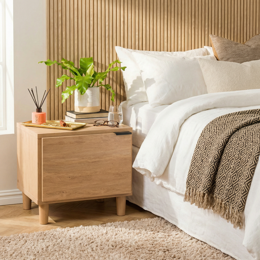 Simple Nightstand Oak-Nightstands