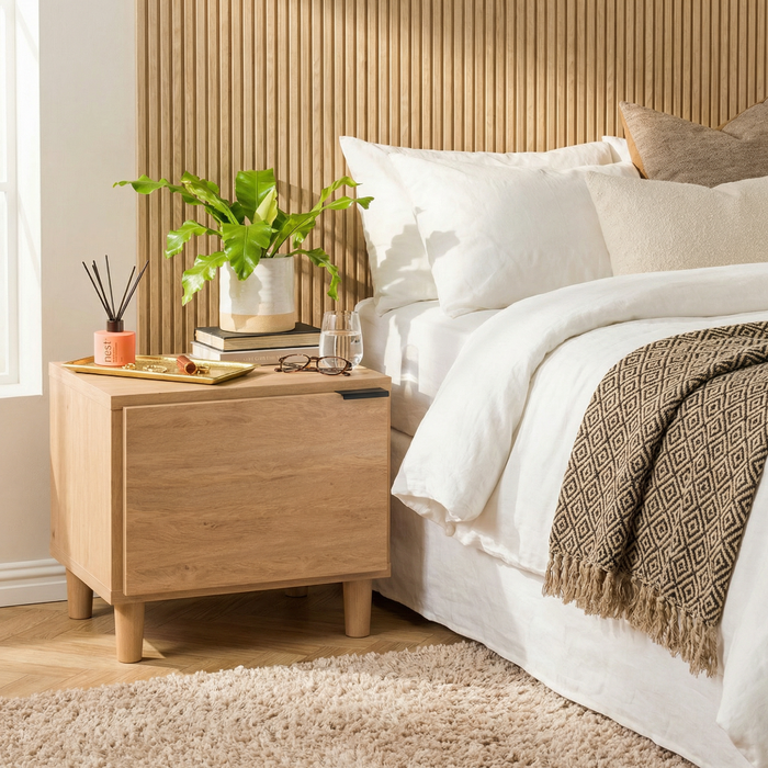 Simple Nightstand Oak-Nightstands