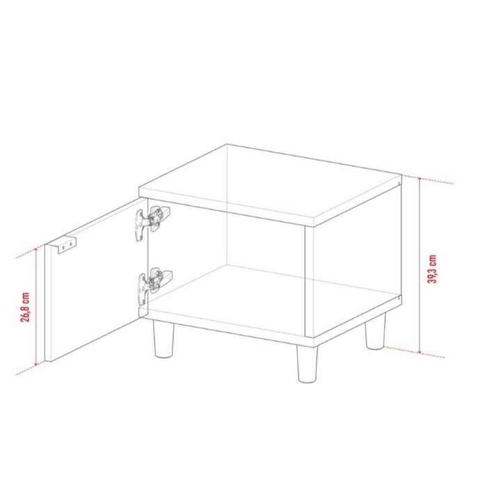 Simple Single XL Bed - 2 Piece Bundle - Oak-Bedroom Furniture Sets