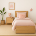 Simple Single XL Bed - 3 Piece Bundle - Oak-Bedroom Furniture Sets
