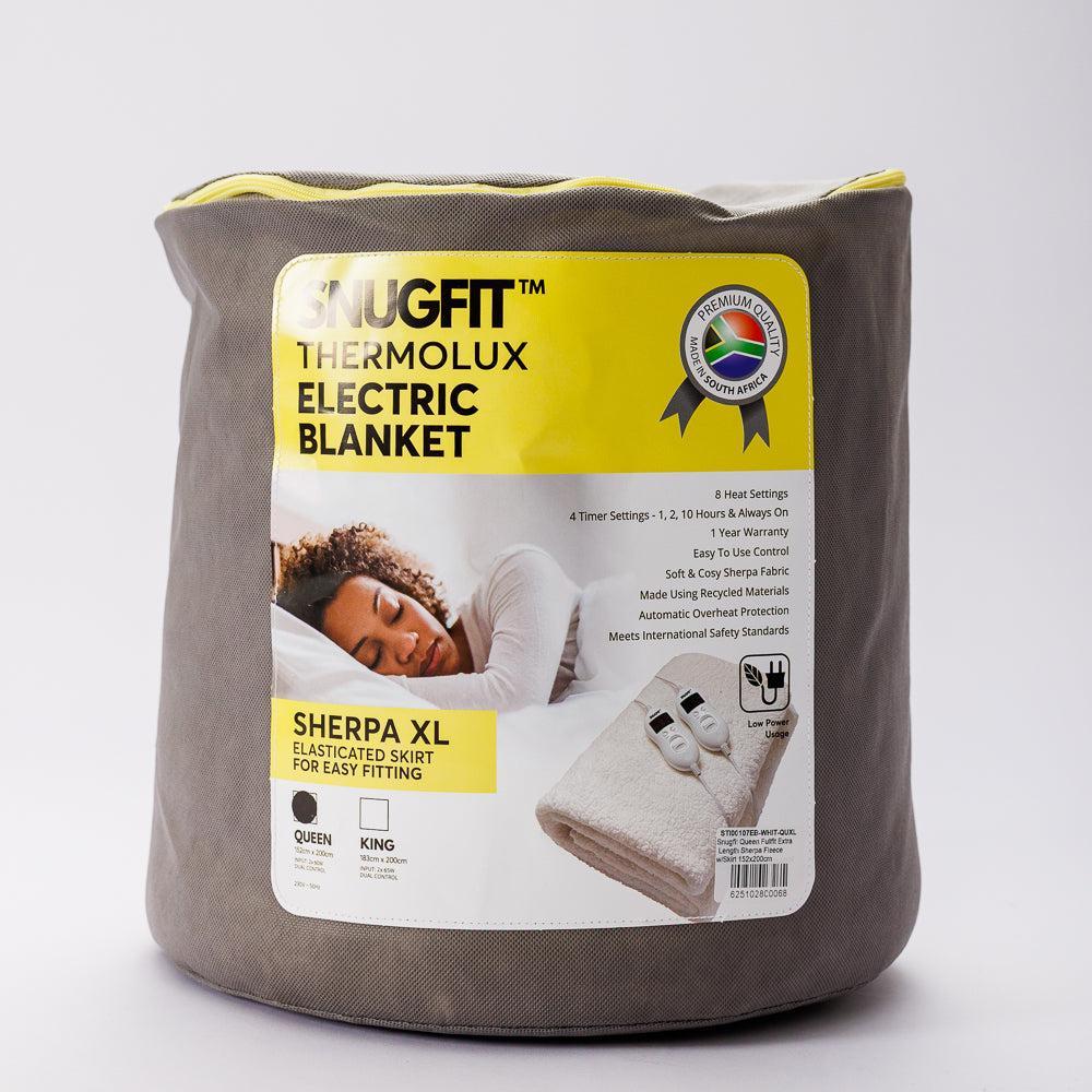 Snugfit Electric Blanket Fully Fitted Extra Length Sherpa Fleece with Elasticated Skirt-Electric Blankets