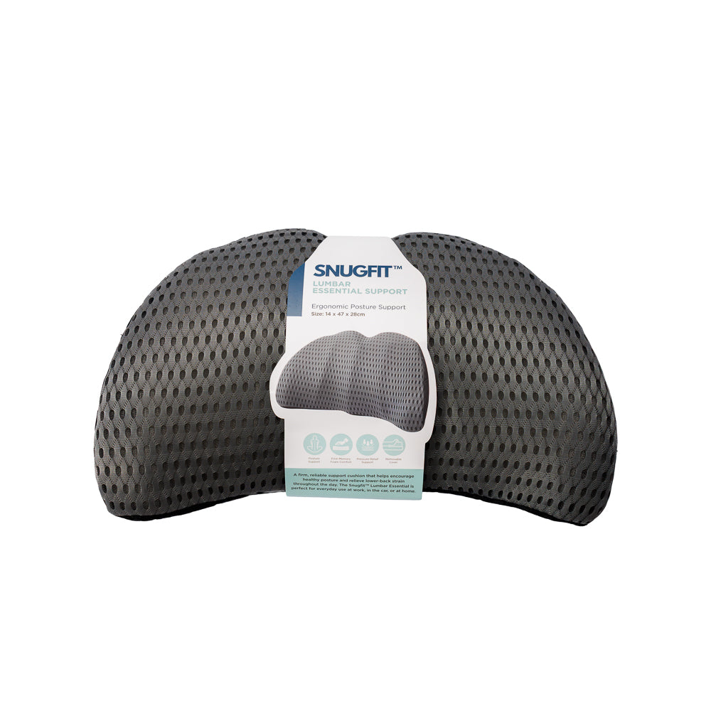 Snugfit Lumbar Essential Support Pillow Grey-Pillows