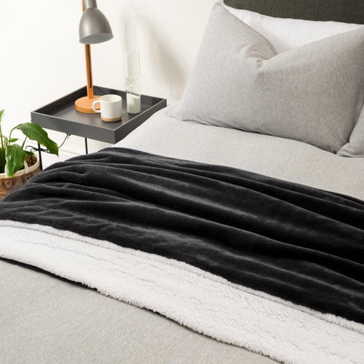 Soft Faux Fur Rabbit Blanket - Slate