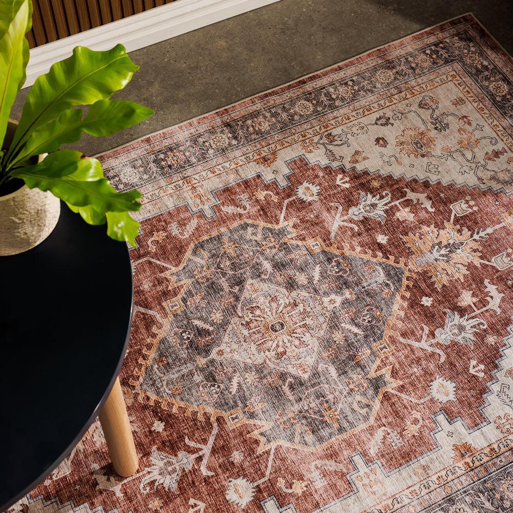 Softweave Printed Carpet Harvest Rust-Carpets/Rugs