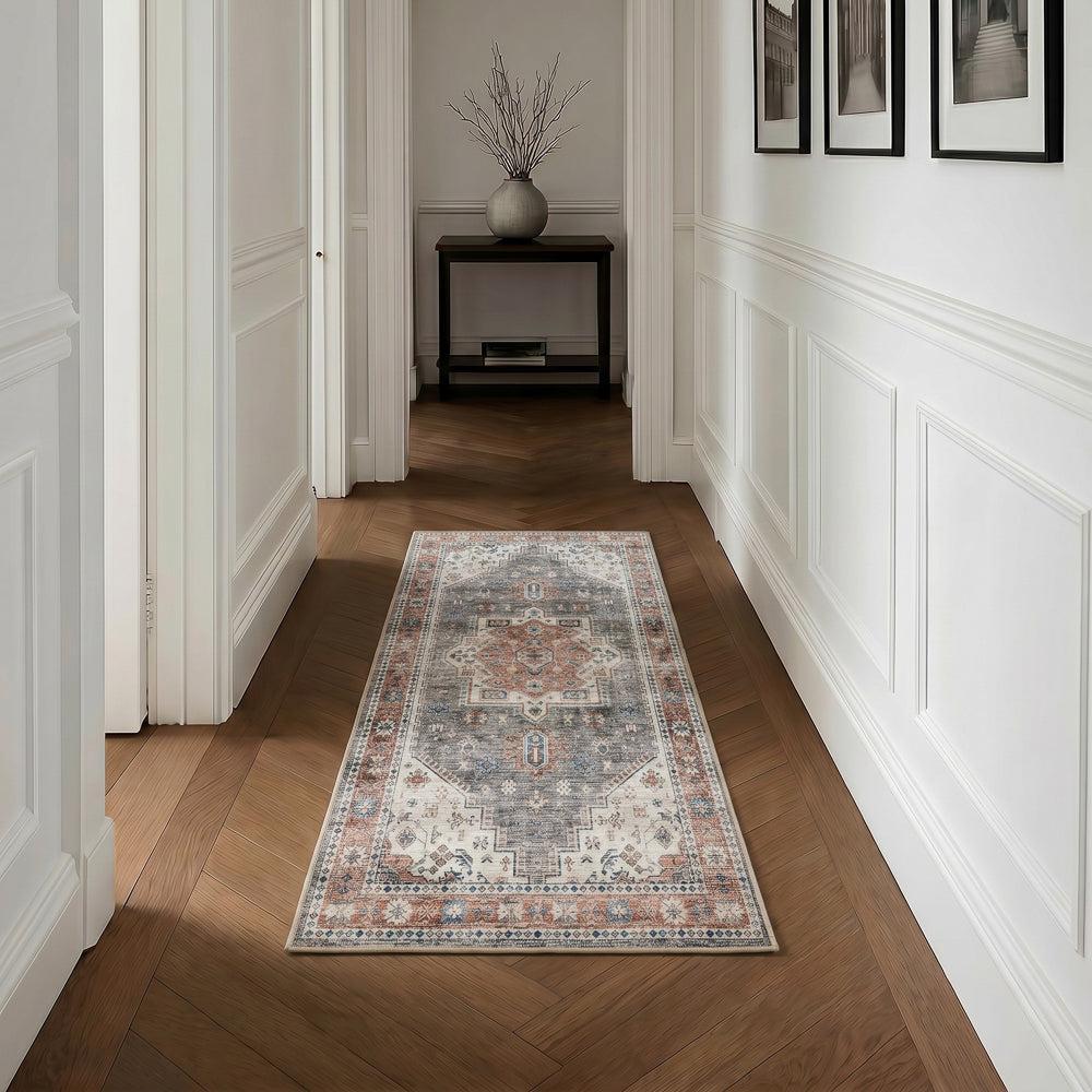 Softweave Printed Runner Walnut Whisper-Carpets/Rugs