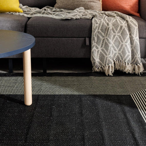 Spring Twilight Indoor and Outdoor Rug Black-Carpets/Rugs
