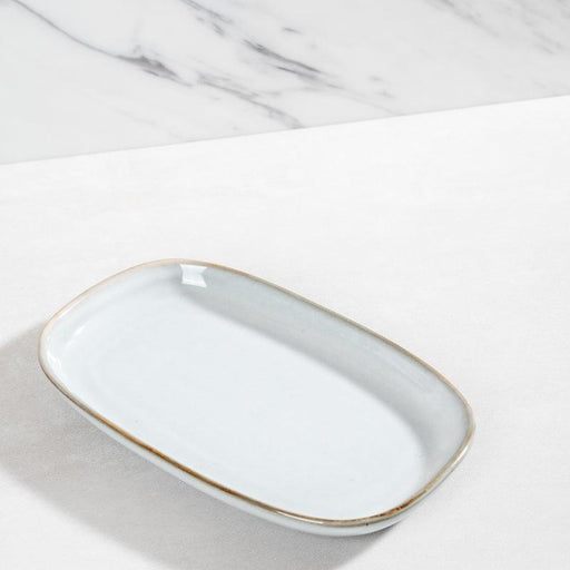 Stoneware Oval Plate Medium - Light Grey