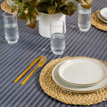 Stripe Tablecloth Charcoal
