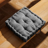 Striped Square Chair Pad Dark Grey
